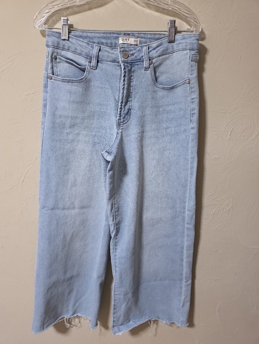 OAT Light Blue Wide-Leg Crop Jeans